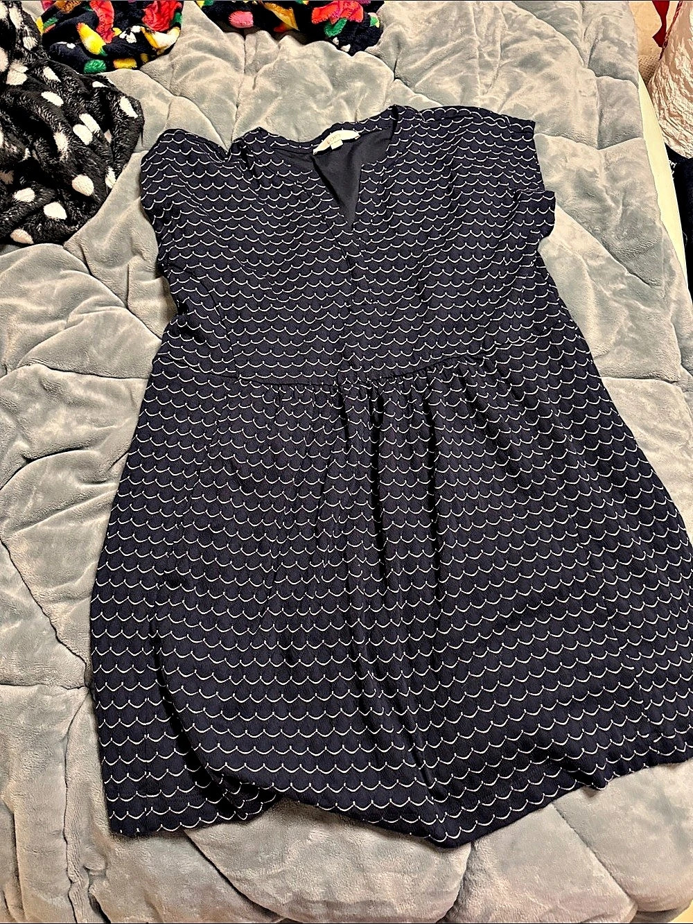 LOFT Women's Geometric Mini Dress in Blue Like New